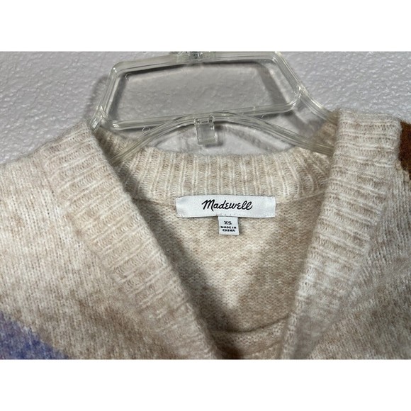 Madewell Women Size XS Cedarbrook Pullover Sweater Colorblock Chunky Minimalist - Picture 5 of 8